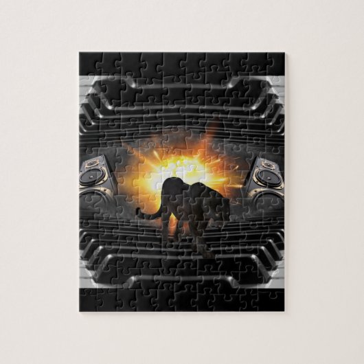 Diskjockey schwarzer Panther Vereindisco Puzzle (Vertikal)