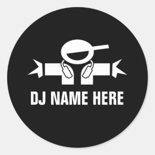 Diskjockeynamensaufkleber für Musik DJ-Diskjockey Runder Aufkleber
