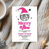 Disko Ball Weihnachtsmannmütze Retro Weihnachtsfei Einladung