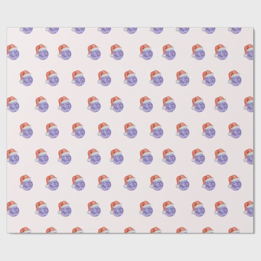 Disko Ball Weihnachtsmannmütze Weihnachtsgeschenk Geschenkpapier (Flach)