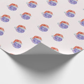 Disko Ball Weihnachtsmannmütze Weihnachtsgeschenk  Geschenkpapier (Ecke)