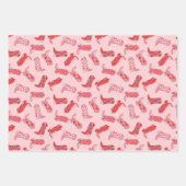 Disko Cowgirl Retro Rosa & Red Wrapping Paper Set Geschenkpapier Set (Vorderseite 3)