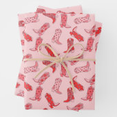 Disko Cowgirl Retro Rosa & Red Wrapping Paper Set Geschenkpapier Set (Beispiel)