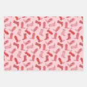 Disko Cowgirl Retro Rosa & Red Wrapping Paper Set Geschenkpapier Set (Vorderseite)