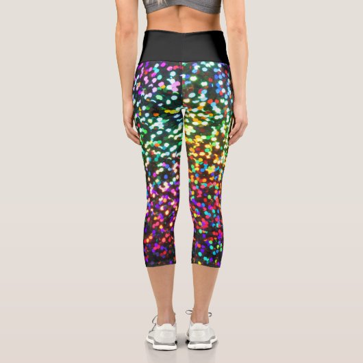 Disko Glitzer Rave Muster Hochgebranntes Capris (Rückseite)
