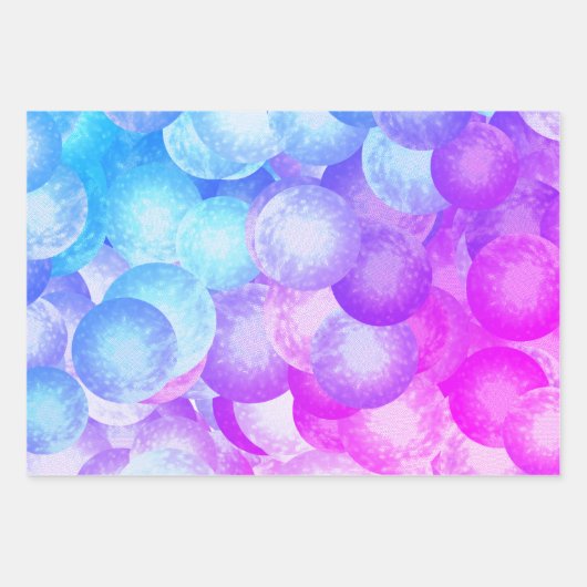 Diskobälle in pastellfarbenen Regenbogenfarben - 3 Geschenkpapier Set (Vorderseite 3)