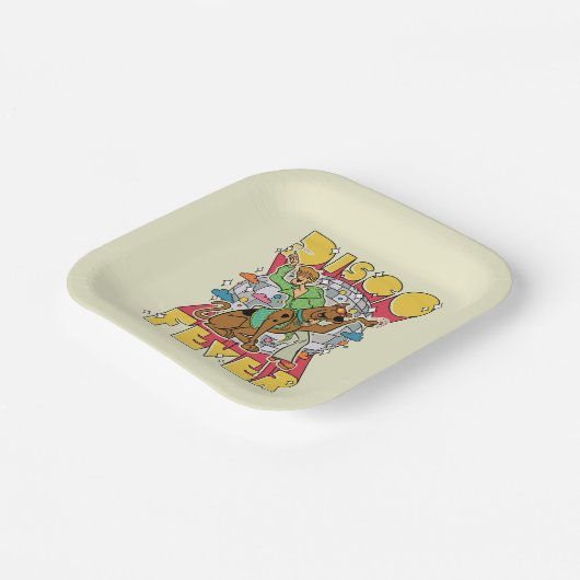 Diskofieber mit Scooby und Shaggy Pappteller (Gewinkelt)