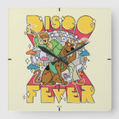 Diskofieber mit Scooby und Shaggy Quadratische Wanduhr (Vorderseite)