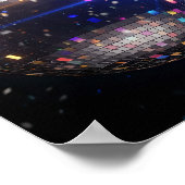 Diskofieber: Schimmerndes Spiegelball Poster (Ecke)