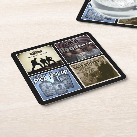 Diskographie - Biermatten Rechteckiger Pappuntersetzer (angewinkelt)