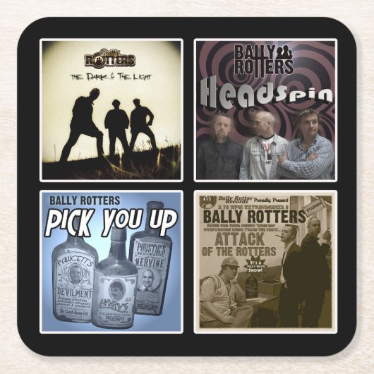 Diskographie - Biermatten Rechteckiger Pappuntersetzer (Vorderseite)