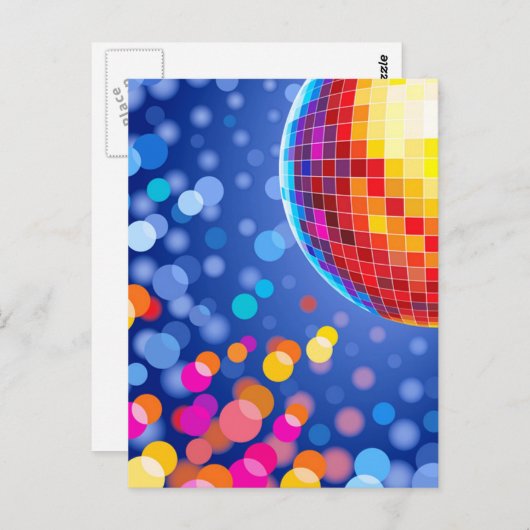 Diskokugel Postkarte (Vorne/Hinten)