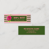 Diskont für klassische Goldrahmen Rosa Streifen Mini Visitenkarte (Vorne/Hinten)