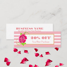 Diskont für klassische Goldrahmen Rosa Streifen Mini Visitenkarte