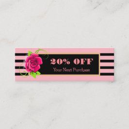 Diskont für klassische Goldrahmen Rosa Streifen Mini Visitenkarte