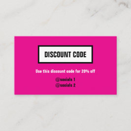 Diskontcode mit QR Code, Visitenkarte