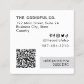 Diskontkarte für den weißen Platz Treuekarte (Rückseite)