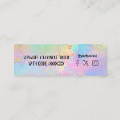 Diskontkarte für flüssigen Marmor Mini Visitenkarte (Rückseite)