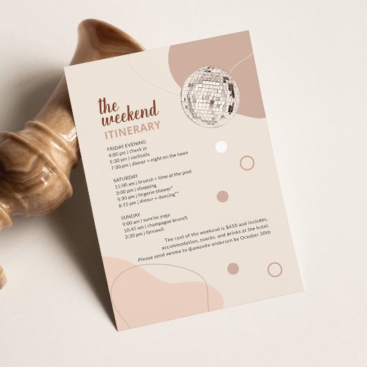 Diskothek Bachelorette Wochenende mit Party Einladung