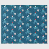 Diskothek Ball Blue Octopus Weihnachtsmannmütze We Geschenkpapier (Flach)