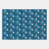 Diskothek Ball Blue Octopus Weihnachtsmannmütze We Geschenkpapier Set (Vorderseite 2)