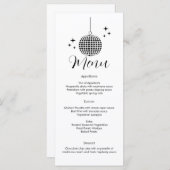 Diskothek Ball Dinner Menü Menükarte (Vorne/Hinten)