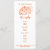 Diskothek Ball Dinner Menü Orange Menükarte (Vorderseite)