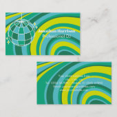 Diskothek Ball DJ Retro Groovy Visitenkarte (Vorne/Hinten)