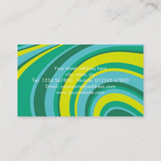 Diskothek Ball DJ Retro Groovy Visitenkarte (Rückseite)