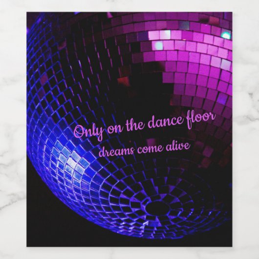 Diskothek Ball Dreams Weinetikett (Einzelnes Label)