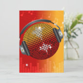 Diskothek Ball Einladung (Stehend Vorderseite)