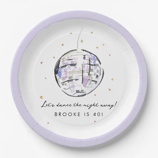 Diskothek Ball Geburtstagsparty Pappteller (Vorderseite)
