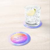 Diskothek Ball Hot Pink Orange Lila Personalisiert Runder Pappuntersetzer (Vor Ort)