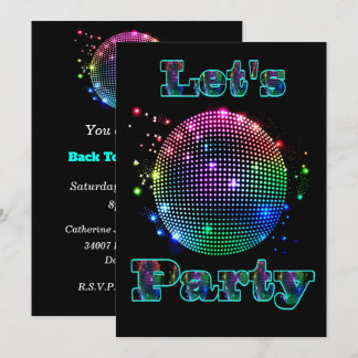 Diskothek Ball Lassen Sie uns Party individuelle E Einladung