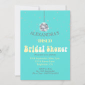 Diskothek Ball Modern Blue Brautparty Einladung (Vorderseite)