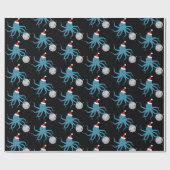Diskothek Ball Octopus Weihnachtsmannmütze Weihnac Geschenkpapier (Flach)