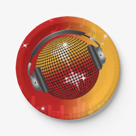 Diskothek Ball Pappteller (Vorderseite)
