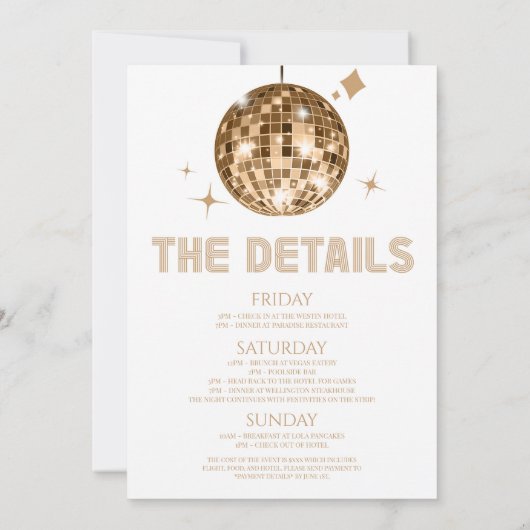 Diskothek Ball Parco delle camelie Locarno Party Einladung (Rückseite)