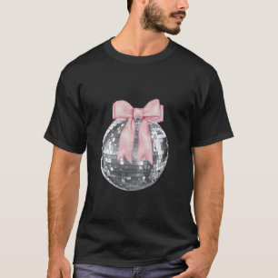 Diskothek Ball Pink Bow Watercolor Coquette Giro A T-Shirt
