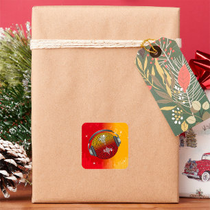 Diskothek Ball Quadratischer Aufkleber