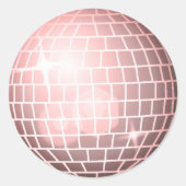 Diskothek Ball Retro 70er Champagne Pink Umschlag  Runder Aufkleber (Vorderseite)