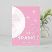 Diskothek Ball Sparkle Folien Feiertagskarte (Stehend vorne)