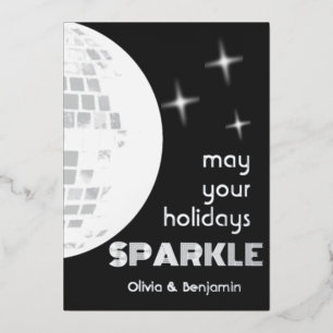 Diskothek Ball Sparkle Folien Feiertagskarte