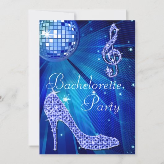 Diskothek Ball & Sparkle Heelses Einladung (Vorderseite)