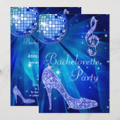 Diskothek Ball & Sparkle Heelses Einladung (Vorne/Hinten)