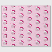 Diskothek Ball Weihnachtsmannmütze Rosa Wrapping P Geschenkpapier (Flach)