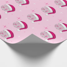 Diskothek Ball Weihnachtsmannmütze Rosa Wrapping P