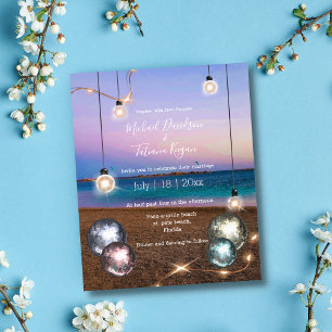 Diskothek Bälle Lichter Strand Hochzeitseinladung  Flyer
