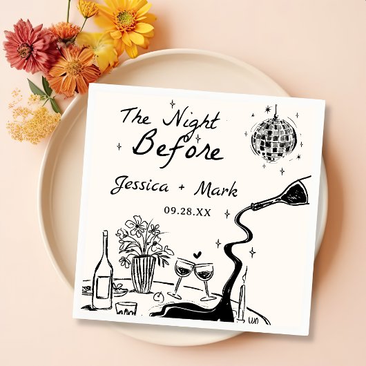 Diskothek Die Nacht vor der Hochzeit Serviette
