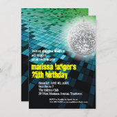 Diskothek Floor and Mirror Ball Party Einladung (Vorne/Hinten)